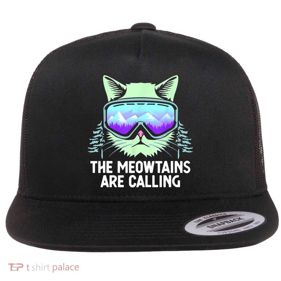Cool Snowboard Ski Lover Mountain Skier Flat Bill Trucker Hat
