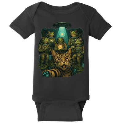 Cat Selfie Space Frog Assembly Galactic Meeting Interrupted Baby Bodysuit