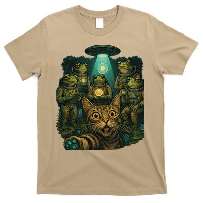 Cat Selfie Space Frog Assembly Galactic Meeting Interrupted T-Shirt