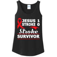 Christian Stroke Survivor Awareness Red Ribbon Brain Attack Ladies Essential Tank