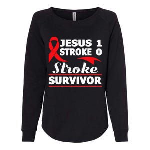 Christian Stroke Survivor Awareness Red Ribbon Brain Attack Womens California Wash Sweatshirt