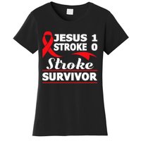 Christian Stroke Survivor Awareness Red Ribbon Brain Attack Women's T-Shirt