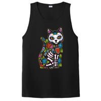 Cat Sugar Skull Mexico Calavera Dia De Los Muertos Halloween PosiCharge Competitor Tank