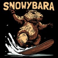 Capybara Snowboard Snowboarding Snowboarder Snowybara Flat Bill Trucker Hat