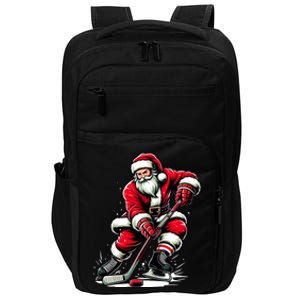 Christmas Sports Santa Plays Ice Hockey Xmas Impact Tech Backpack