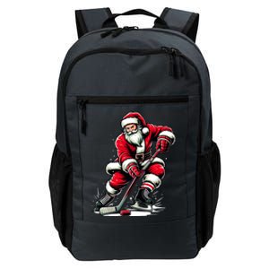 Christmas Sports Santa Plays Ice Hockey Xmas Daily Commute Backpack