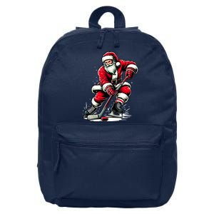 Christmas Sports Santa Plays Ice Hockey Xmas 16 in Basic Backpack