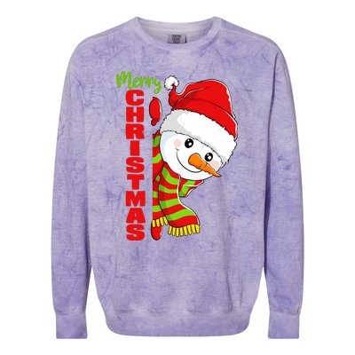 Cute Snowman Snowmies Merry Christmas Winter Xmas Pajamas Colorblast Crewneck Sweatshirt