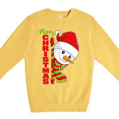 Cute Snowman Snowmies Merry Christmas Winter Xmas Pajamas Premium Crewneck Sweatshirt