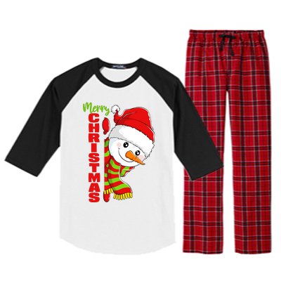 Cute Snowman Snowmies Merry Christmas Winter Xmas Pajamas Raglan Sleeve Pajama Set