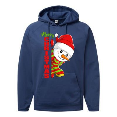 Cute Snowman Snowmies Merry Christmas Winter Xmas Pajamas Performance Fleece Hoodie