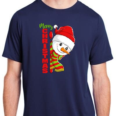 Cute Snowman Snowmies Merry Christmas Winter Xmas Pajamas Adult ChromaSoft Performance T-Shirt