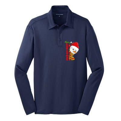 Cute Snowman Snowmies Merry Christmas Winter Xmas Pajamas Silk Touch Performance Long Sleeve Polo