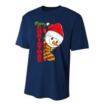 Cute Snowman Snowmies Merry Christmas Winter Xmas Pajamas Performance Sprint T-Shirt