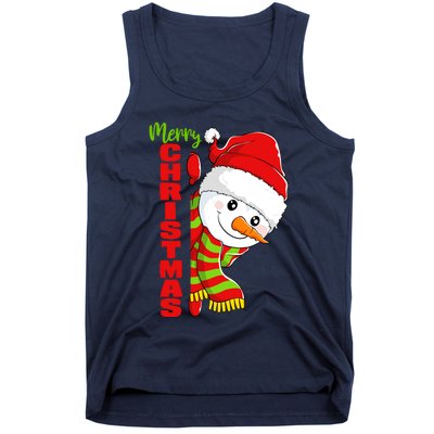 Cute Snowman Snowmies Merry Christmas Winter Xmas Pajamas Tank Top