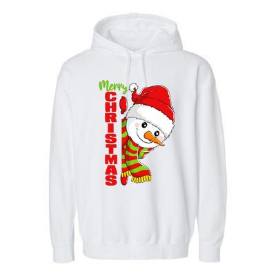 Cute Snowman Snowmies Merry Christmas Winter Xmas Pajamas Garment-Dyed Fleece Hoodie