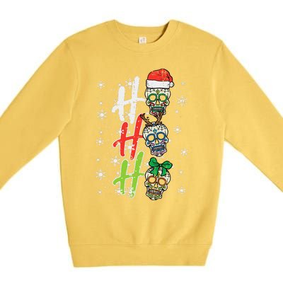 Christmas Sugar Skull Ho Ho Ho Xmas Mexican Funny Funny Premium Crewneck Sweatshirt