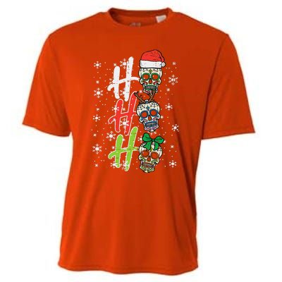 Christmas Sugar Skull Ho Ho Ho Xmas Mexican Funny Funny Cooling Performance Crew T-Shirt