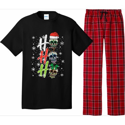 Christmas Sugar Skull Ho Ho Ho Xmas Mexican Funny Funny Pajama Set