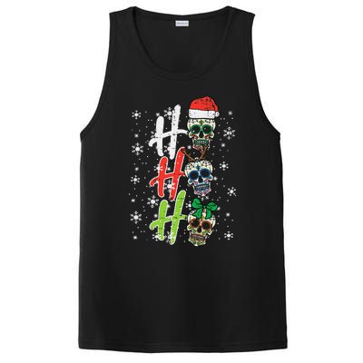 Christmas Sugar Skull Ho Ho Ho Xmas Mexican Funny Funny PosiCharge Competitor Tank