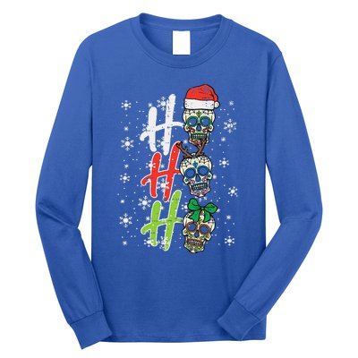 Christmas Sugar Skull Ho Ho Ho Xmas Mexican Funny Funny Long Sleeve Shirt