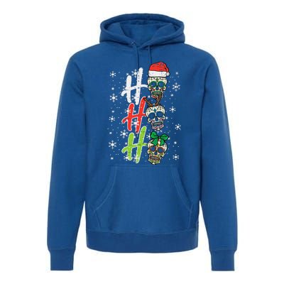 Christmas Sugar Skull Ho Ho Ho Xmas Mexican Funny Funny Premium Hoodie