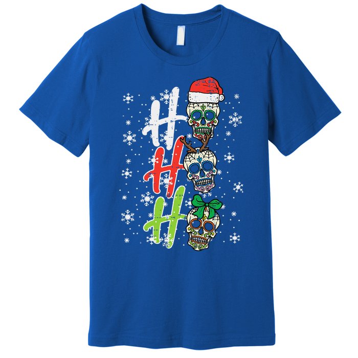 Christmas Sugar Skull Ho Ho Ho Xmas Mexican Funny Funny Premium T-Shirt