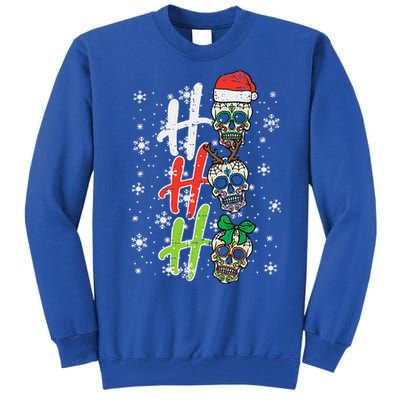 Christmas Sugar Skull Ho Ho Ho Xmas Mexican Funny Funny Tall Sweatshirt