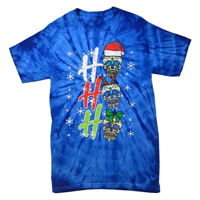 Christmas Sugar Skull Ho Ho Ho Xmas Mexican Funny Funny Tie-Dye T-Shirt