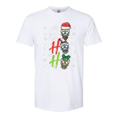 Christmas Sugar Skull Ho Ho Ho Xmas Mexican Funny Funny Softstyle CVC T-Shirt