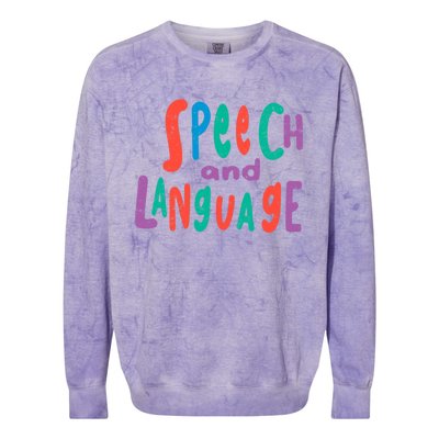 Cute Slp Speech Therapist Speech Language Pathology Therapy Gift Colorblast Crewneck Sweatshirt