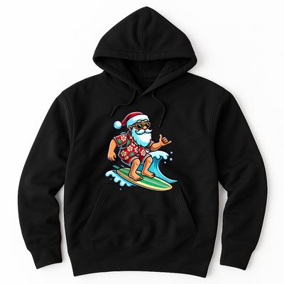 Cool Surfing Santa Christmas In July Summer Beach Party Hoodie