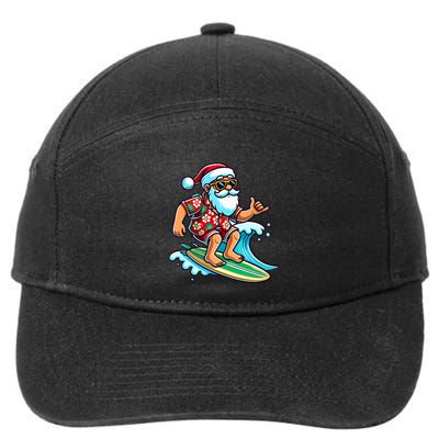 Cool Surfing Santa Christmas In July Summer Beach Party 7-Panel Snapback Hat