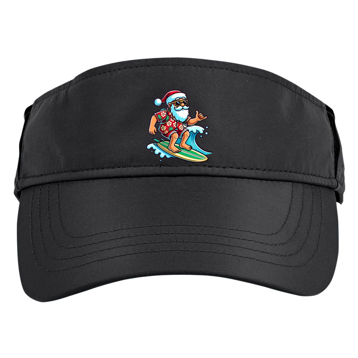 Cool Surfing Santa Christmas In July Summer Beach Party Adult Drive Performance Visor