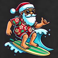 Cool Surfing Santa Christmas In July Summer Beach Party Adult Drive Performance Visor