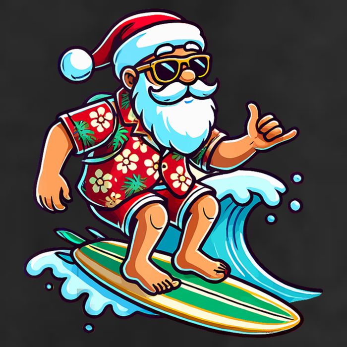 Cool Surfing Santa Christmas In July Summer Beach Party Adult Drive Performance Visor