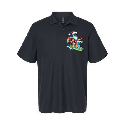 Cool Surfing Santa Christmas In July Summer Beach Party Softstyle Adult Sport Polo