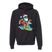 Cool Surfing Santa Christmas In July Summer Beach Party Premium Hoodie