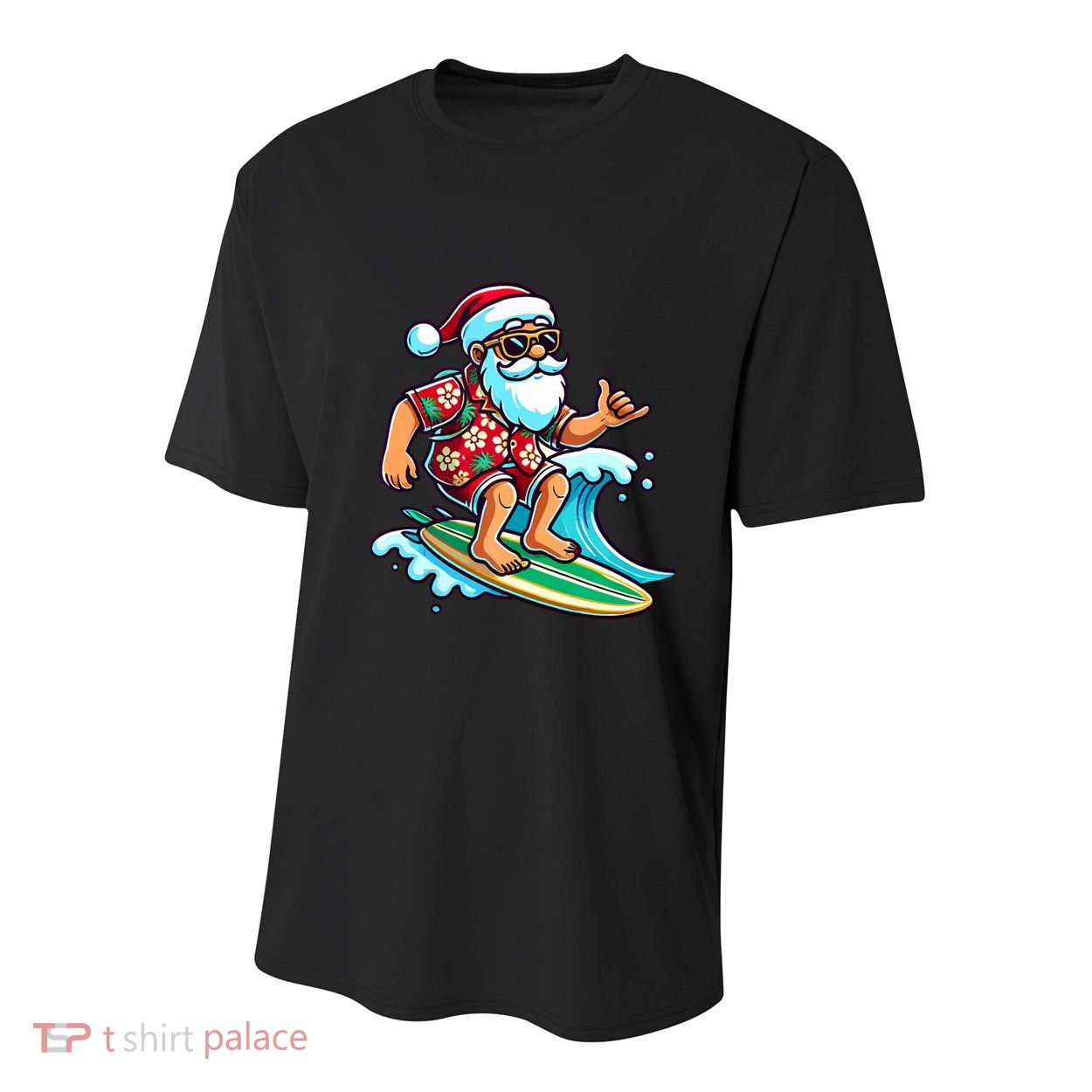 Cool Surfing Santa Christmas In July Summer Beach Party Youth Performance Sprint T-Shirt