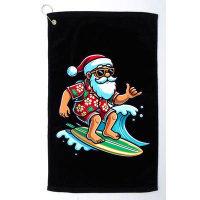 Cool Surfing Santa Christmas In July Summer Beach Party Golf Towel