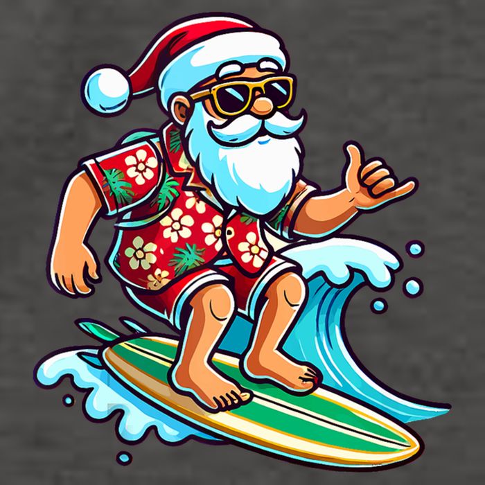 Cool Surfing Santa Christmas In July Summer Beach Party Vector Backpack