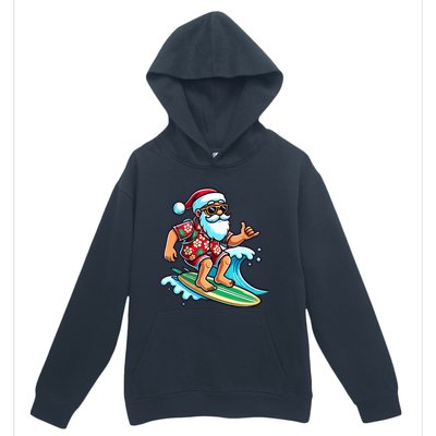 Cool Surfing Santa Christmas In July Summer Beach Party Urban Pullover Hoodie