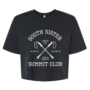 Climbed South Sister Summit Club Hike Oregon Usa Hiking Bella+Canvas Jersey Crop Tee