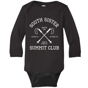 Climbed South Sister Summit Club Hike Oregon Usa Hiking Baby Long Sleeve Bodysuit