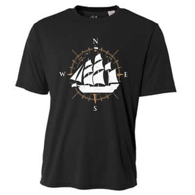 Compass Sailing Ship Boat Sailor Nautic Cooling Performance Crew T-Shirt