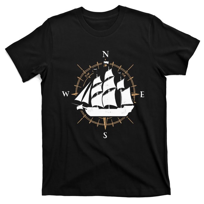 Compass Sailing Ship Boat Sailor Nautic T-Shirt