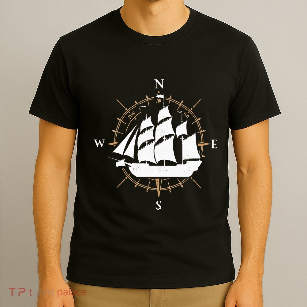 Compass Sailing Ship Boat Sailor Nautic T-Shirt