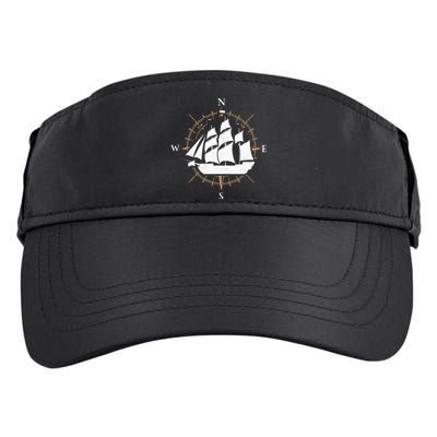 Compass Sailing Ship Boat Sailor Nautic Adult Drive Performance Visor