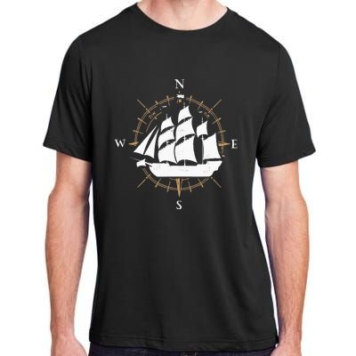 Compass Sailing Ship Boat Sailor Nautic Adult ChromaSoft Performance T-Shirt