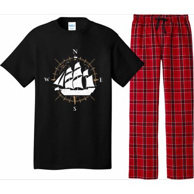 Compass Sailing Ship Boat Sailor Nautic Pajama Set